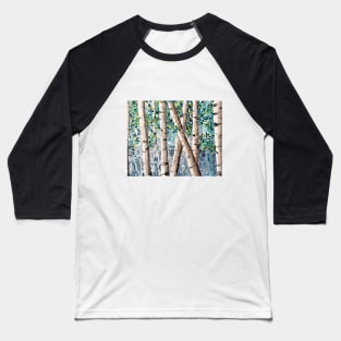 Birch Trees on an Abstract Background Baseball T-Shirt